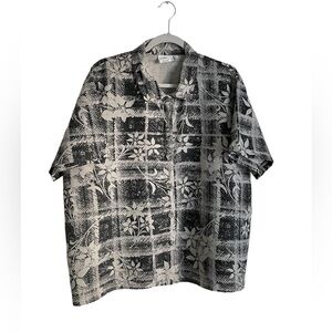 Hot Cotton Linen Blend Button Up Top XL